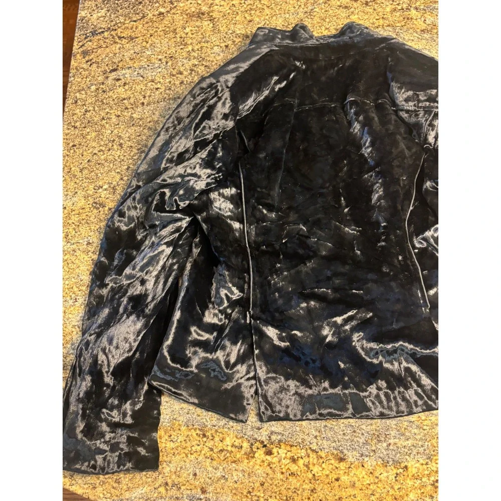 Emanuel Ungaro Black Velvet Blazer Jacket Women's Size 4‎ Button Front Velour